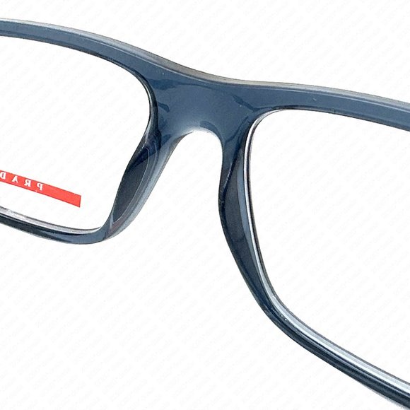 PRADA Linea Rossa Men's PS 02OV CZH1O1 53mm Blue Transparent Eyeglasses - Picture 10 of 12